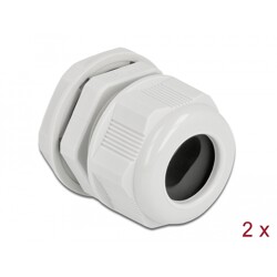 Tuleja kablowa PG21 do kabli płaskich szara 2 szt. Delock 60388