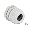 Tuleja kablowa PG21 do kabli płaskich szara 2 szt. Delock 60388