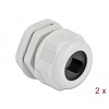 Tuleja kablowa PG29 do kabli płaskich szara 2 szt. Delock 60390
