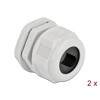 Tuleja kablowa PG29 do kabli płaskich szara 2 szt. Delock 60390