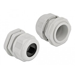 Tuleja kablowa PG29 do kabli płaskich szara 2 szt. Delock 60390
