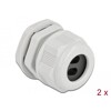 Tuleja kablowa PG21 do kabli płaskich z dwoma wlotami szara 2 szt. Delock 60392