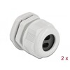 Tuleja kablowa PG21 do kabli płaskich z dwoma wlotami szara 2 szt. Delock 60392