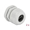 Tuleja kablowa PG21 do kabli płaskich z dwoma wlotami szara 2 szt. Delock 60394