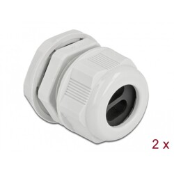 Tuleja kablowa PG21 do kabli płaskich z dwoma wlotami szara 2 szt. Delock 60394