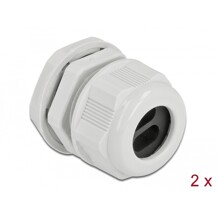 Tuleja kablowa PG21 do kabli płaskich z dwoma wlotami szara 2 szt. Delock 60394
