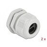 Tuleja kablowa PG21 do kabli płaskich z dwoma wlotami szara 2 szt. Delock 60394