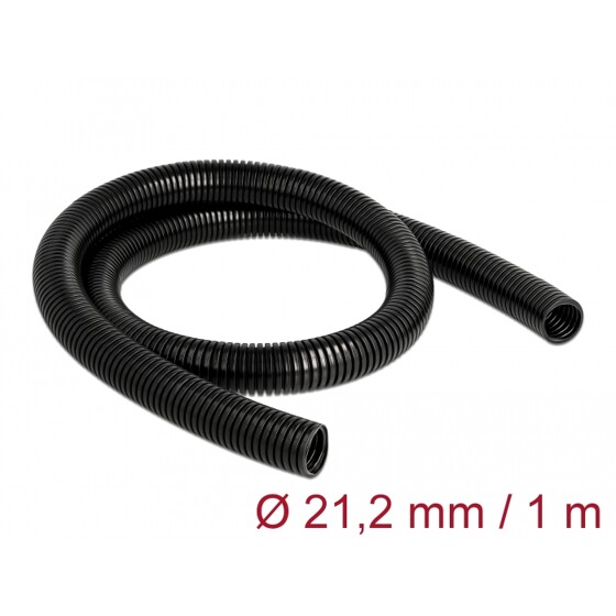 Rurka osłonowa 1 m x 21,2 mm czarna Delock 60458