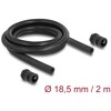 Ochronny rękaw kablowy 2 m x 18,5 mm z dławnicą PG13,5 zestaw czarny Delock 60464