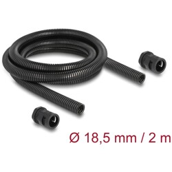 Ochronny rękaw kablowy 2 m x 18,5 mm z dławnicą PG13,5 zestaw czarny Delock 60464