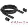 Ochronny rękaw kablowy 2 m x 18,5 mm z dławnicą PG13,5 zestaw czarny Delock 60464