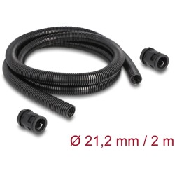 Ochronny rękaw kablowy 2 m x 21,2 mm z dławnicą PG16 zestaw czarny Delock 60465