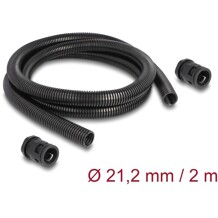 Ochronny rękaw kablowy 2 m x 21,2 mm z dławnicą PG16 zestaw czarny Delock 60465