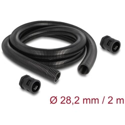 Ochronny rękaw kablowy 2 m x 28,5 mm z dławnicą PG21 zestaw czarny Delock 60466