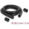 Ochronny rękaw kablowy 2 m x 28,5 mm z dławnicą PG21 zestaw czarny Delock 60466