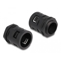 Ochronny rękaw kablowy 2 m x 28,5 mm z dławnicą PG21 zestaw czarny Delock 60466