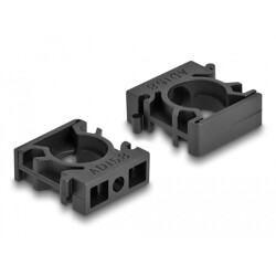 Uchwyt koszulki kablowej z klipsem blokującym 15,8 mm 8 sztuk czarny Delock 60483