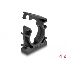Uchwyt koszulki kablowej z klipsem blokującym 21,2 mm 4 sztuki czarny Delock 60485