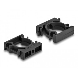 Uchwyt koszulki kablowej z klipsem blokującym 21,2 mm 4 sztuki czarny Delock 60485