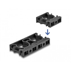 Uchwyt koszulki kablowej z klipsem blokującym 28,5 mm 4 sztuki czarny Delock 60487
