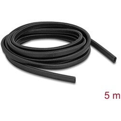 Rurka ochronna do kabli owalna elastyczna 13,6 x 6,3 mm długość 5 m czarna Delock 60619