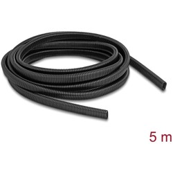Rurka ochronna do kabli owalna elastyczna 13,6 x 6,3 mm długość 5 m czarna Delock 60619