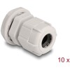 Tuleja kabli M16, 10 sztuk szara Delock 60654