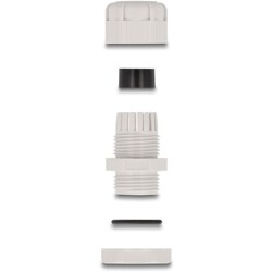 Tuleja kabli M16, 10 sztuk szara Delock 60654