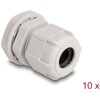 Tuleja kabli M20, 10 sztuk szara Delock 60655