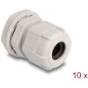 Tuleja kabli M20, 10 sztuk szara Delock 60655