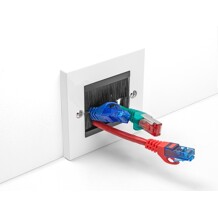 Osłona na przewody 86 x 86 mm z paskiem szczotkowym Delock 66491