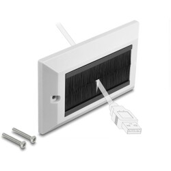 Osłona na przewody 146 x 86 mm z paskiem szczotkowym Delock 66492