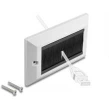 Osłona na przewody 146 x 86 mm z paskiem szczotkowym Delock 66492