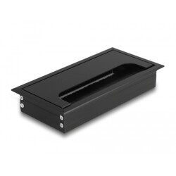 Przepust kablowy z paskiem szczotkowym do montażu w stole 160 x 80 x 28 mm czarny Delock 66856