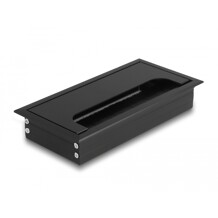 Przepust kablowy z paskiem szczotkowym do montażu w stole 160 x 80 x 28 mm czarny Delock 66856