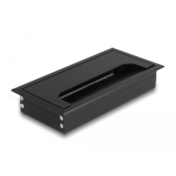 Przepust kablowy z paskiem szczotkowym do montażu w stole 160 x 80 x 28 mm czarny Delock 66856