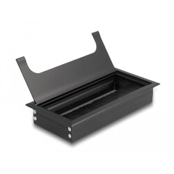 Przepust kablowy z paskiem szczotkowym do montażu w stole 160 x 80 x 28 mm czarny Delock 66856