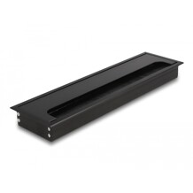 Przepust kablowy z paskiem szczotkowym do montażu w stole 300 x 80 x 28 mm czarny Delock 66858