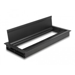 Przepust kablowy z paskiem szczotkowym do montażu w stole 300 x 120 x 28 mm czarny Delock 66859