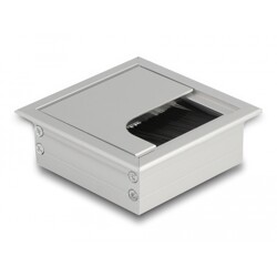 Przepust kablowy z paskiem szczotkowym do montażu w stole 80 x 80 x 28 mm srebrny Delock 66860