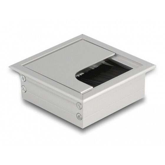 Przepust kablowy z paskiem szczotkowym do montażu w stole 80 x 80 x 28 mm srebrny Delock 66860