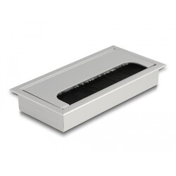 Przepust kablowy z paskiem szczotkowym do montażu w stole 160 x 80 x 28 mm srebrny Delock 66861