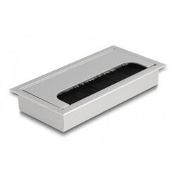 Przepust kablowy z paskiem szczotkowym do montażu w stole 160 x 80 x 28 mm srebrny Delock 66861