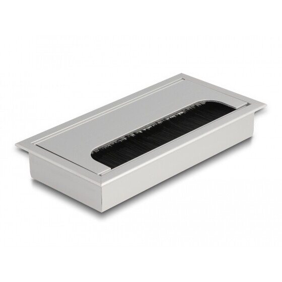 Przepust kablowy z paskiem szczotkowym do montażu w stole 160 x 80 x 28 mm srebrny Delock 66861