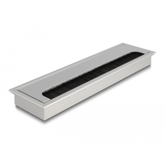 Przepust kablowy z paskiem szczotkowym do montażu w stole 280 x 80 x 28 mm srebrny Delock 66862
