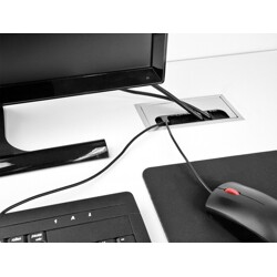 Przepust kablowy z paskiem szczotkowym do montażu w stole 280 x 80 x 28 mm srebrny Delock 66862