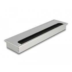 Przepust kablowy z paskiem szczotkowym do montażu w stole 300 x 80 x 28 mm srebrny Delock 66863