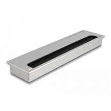 Przepust kablowy z paskiem szczotkowym do montażu w stole 300 x 80 x 28 mm srebrny Delock 66863