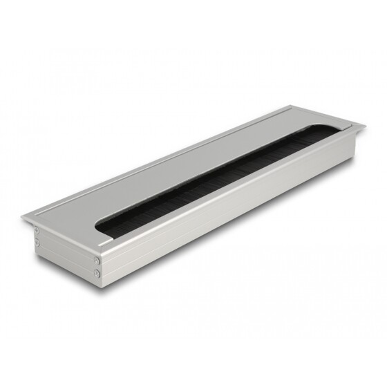Przepust kablowy z paskiem szczotkowym do montażu w stole 300 x 80 x 28 mm srebrny Delock 66863