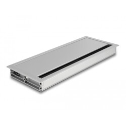 Przepust kablowy z paskiem szczotkowym do montażu w stole 300 x 120 x 28 mm srebrny Delock 66864